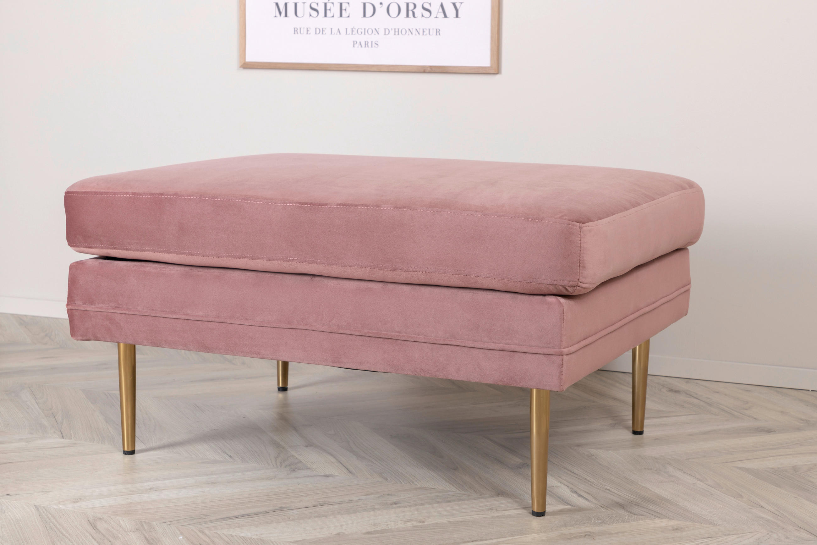 PALL i metall, textil guldfärgad, pink  - pink/guldfärgad, Design, metall/textil (90/49/70cm) - Livetastic
