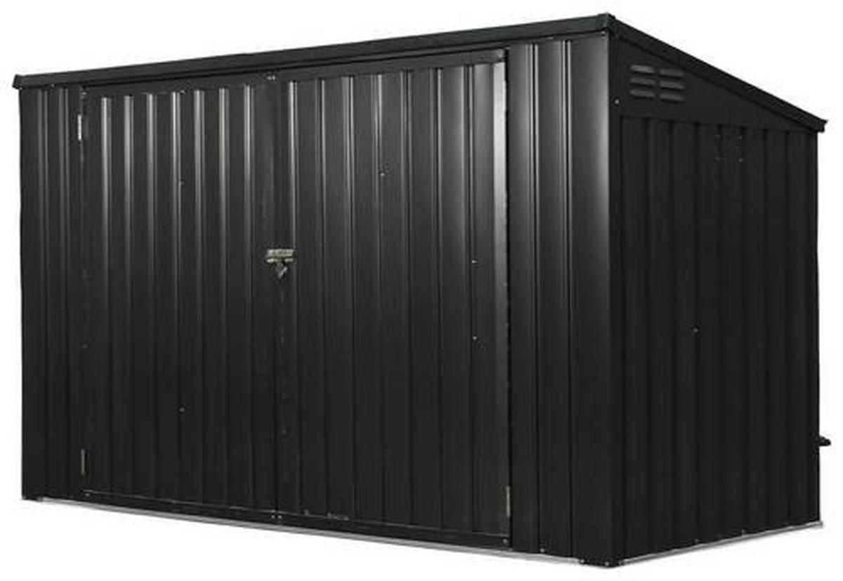 MÜLLTONNENBOX - Dunkelgrau, Basics, Metall (172/131/100cm) - Ambia Garden