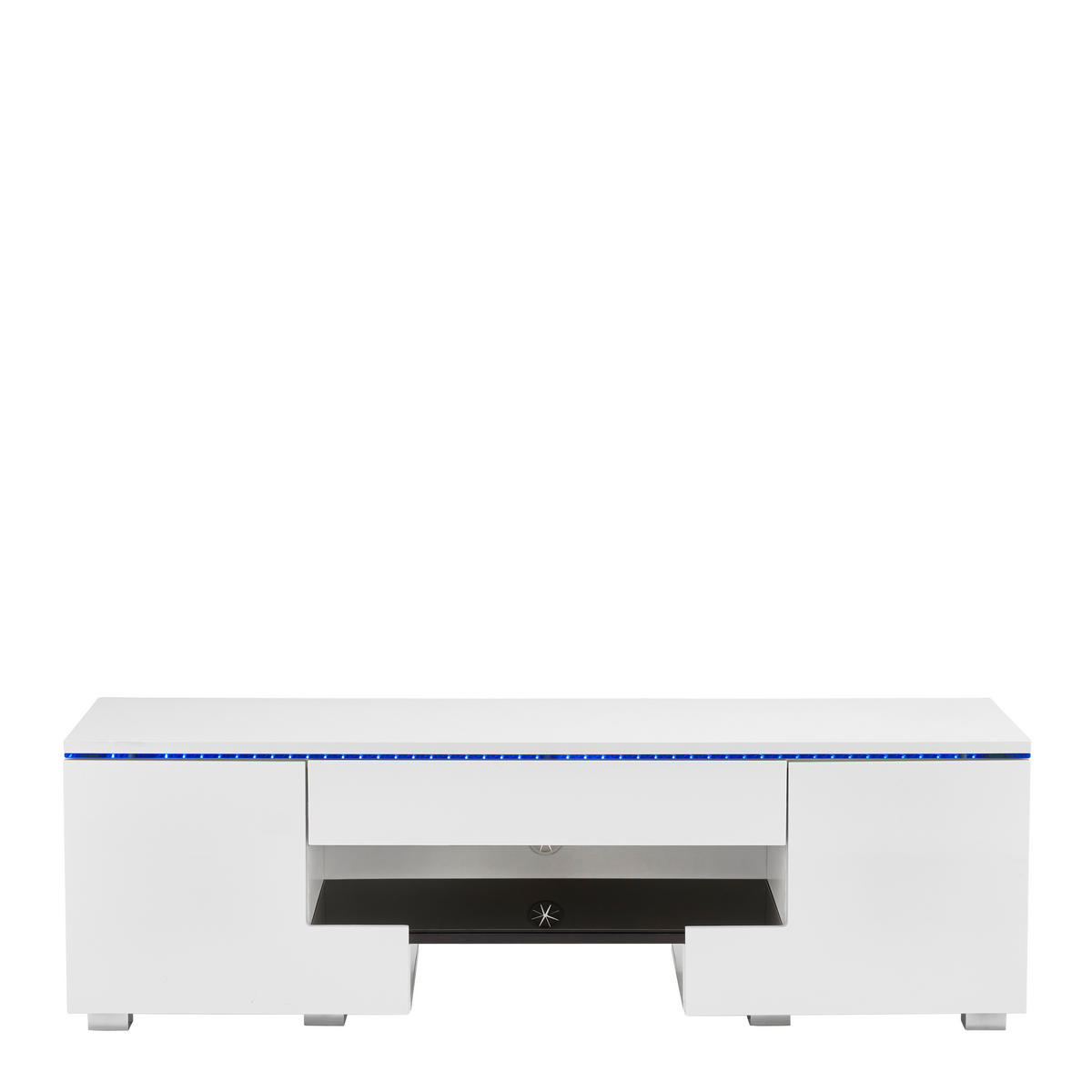 LOWBOARD  in 140/44/40 cm  - Silberfarben/Weiß, Design, Glas/Holzwerkstoff (140/44/40cm) - Carryhome