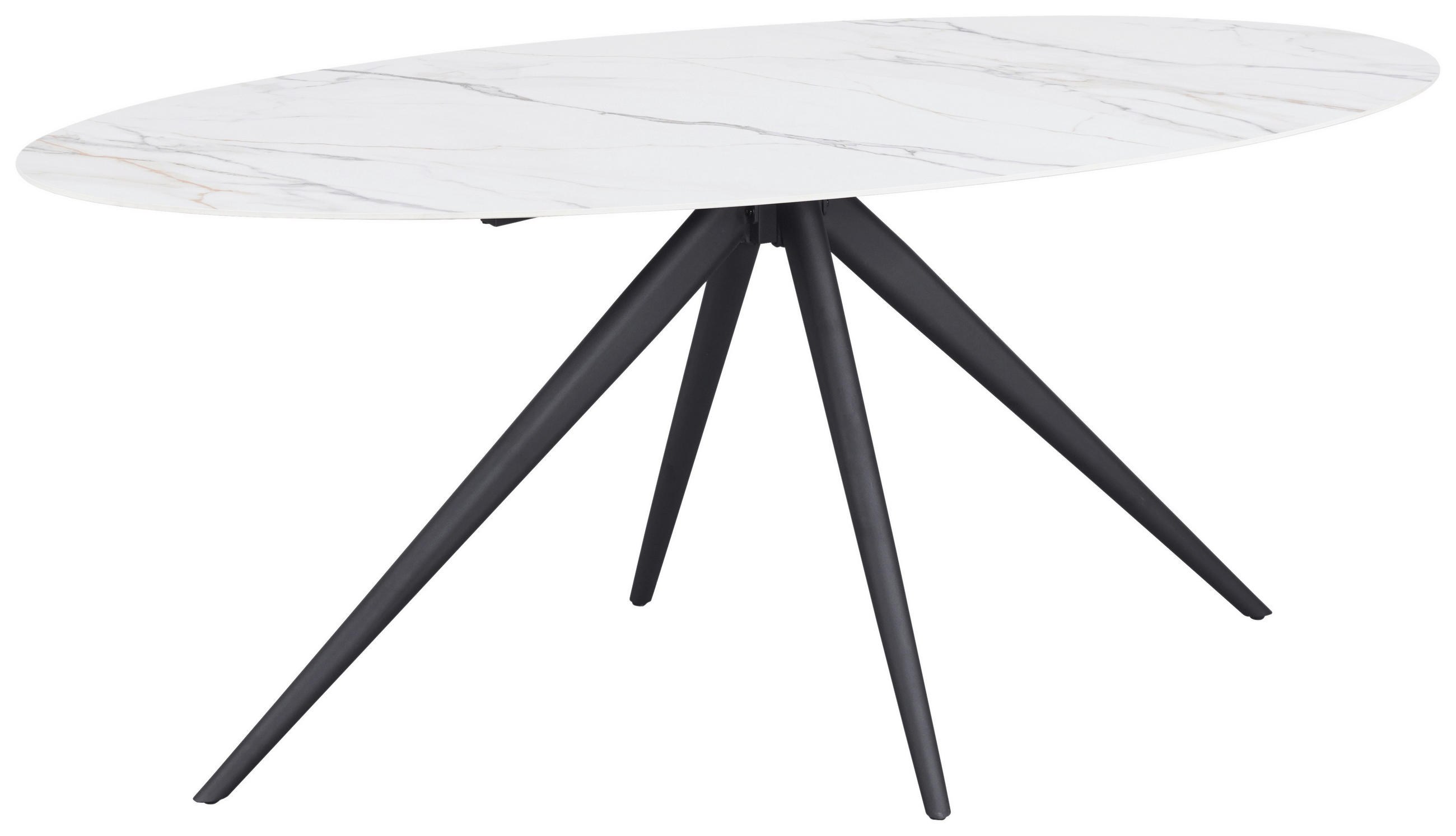 ESSTISCH in Metall, Keramik 180/89/76 cm  - Schwarz/Weiß, Design, Keramik/Metall (180/89/76cm) - Novel