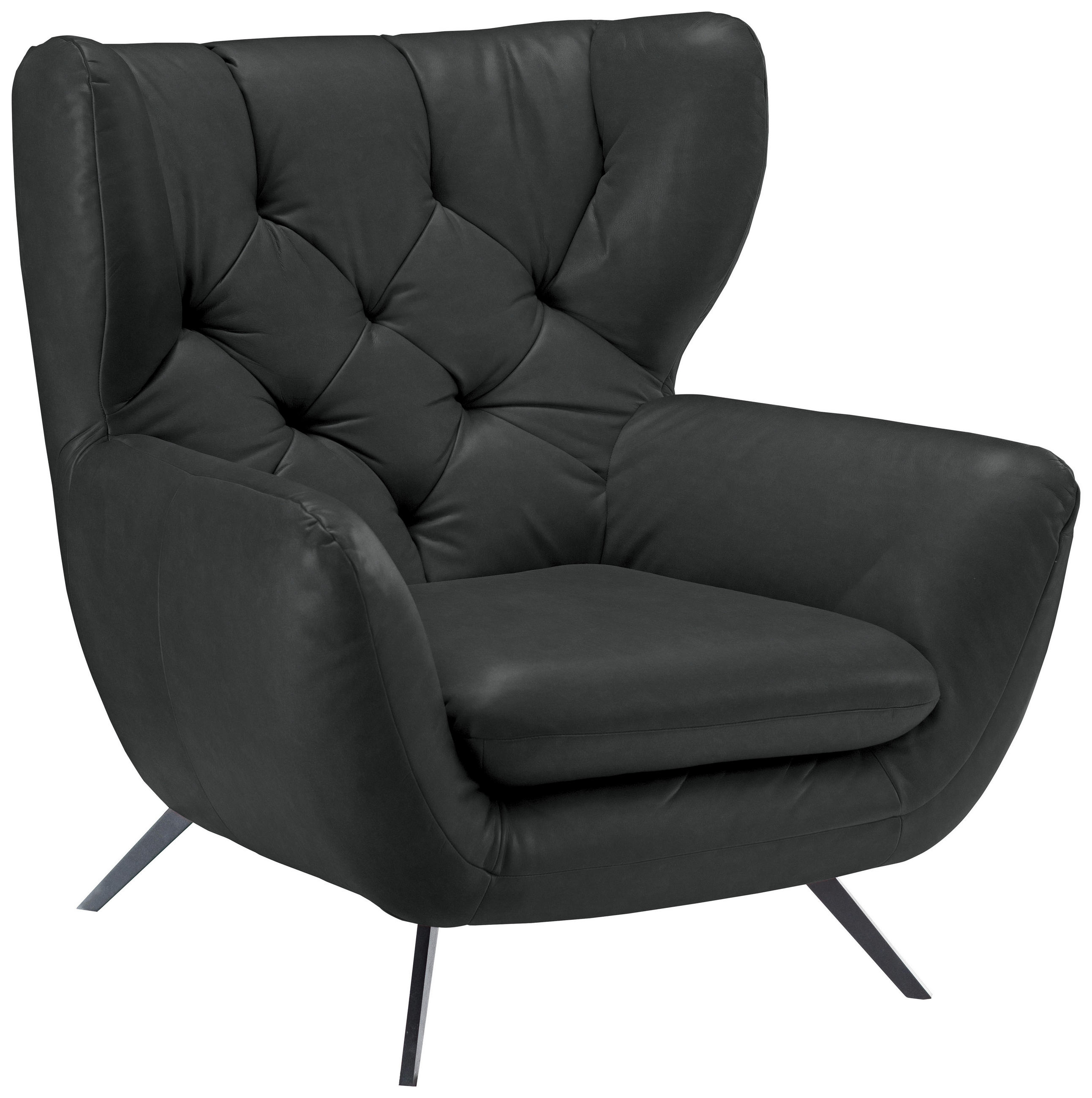 CHESTERFIELD-SESSEL in Mikrofaser Dunkelgrau  - Dunkelgrau/Schwarz, Design, Textil/Metall (100/106/95cm) - Pure Home Lifestyle