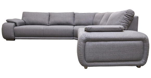 ECKSOFA Grau Struktur - Chromfarben/Grau, KONVENTIONELL, Textil/Metall (280/310cm) - Carryhome