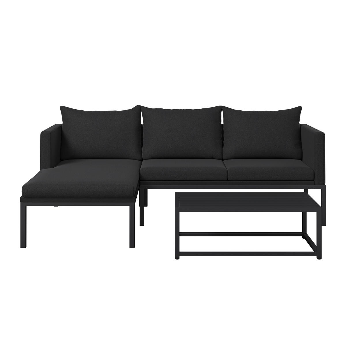 LOUNGEGARNITUR Eisen  - Dunkelgrau, MODERN, Textil/Metall (128/68/66cm) - Ambia Garden