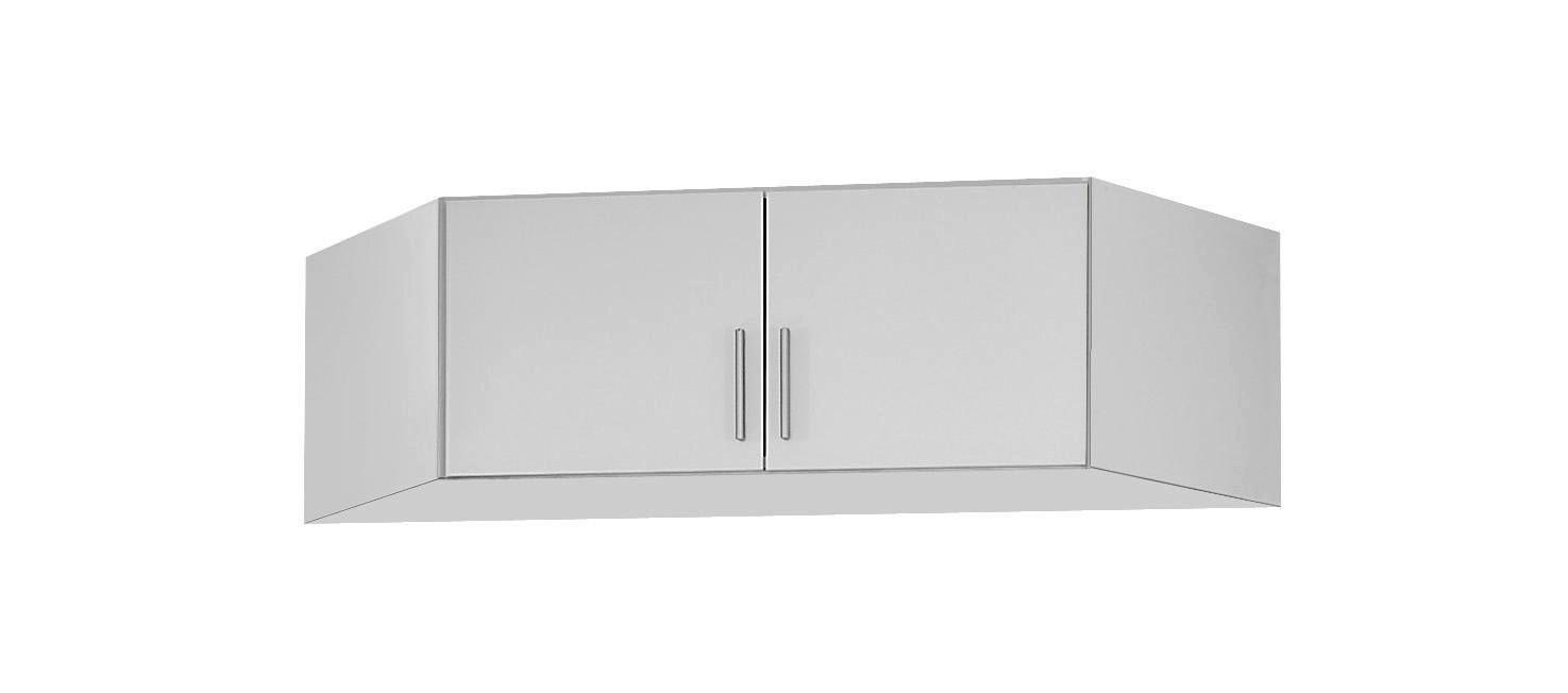 AUFSATZSCHRANK 117/39/117 cm Weiß, Weiß Hochglanz  - Weiß Hochglanz/Alufarben, Design, Kunststoff (117/39/117cm) - Carryhome