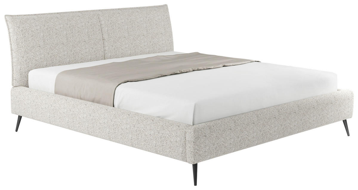 POLSTERBETT 160/200 cm  in Braun, Schwarz, Ecru  - Ecru/Schwarz, Design, Holz/Textil (160/200cm) - Esposa