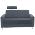 2-SITZER-SOFA in Flachgewebe Blau  - Chromfarben/Blau, Design, Textil/Metall (158/83/85cm) - Xora