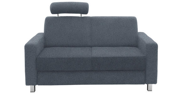 2-SITZER-SOFA in Flachgewebe Blau - Chromfarben/Blau, Design, Textil/Metall (158/83/85cm) - Xora