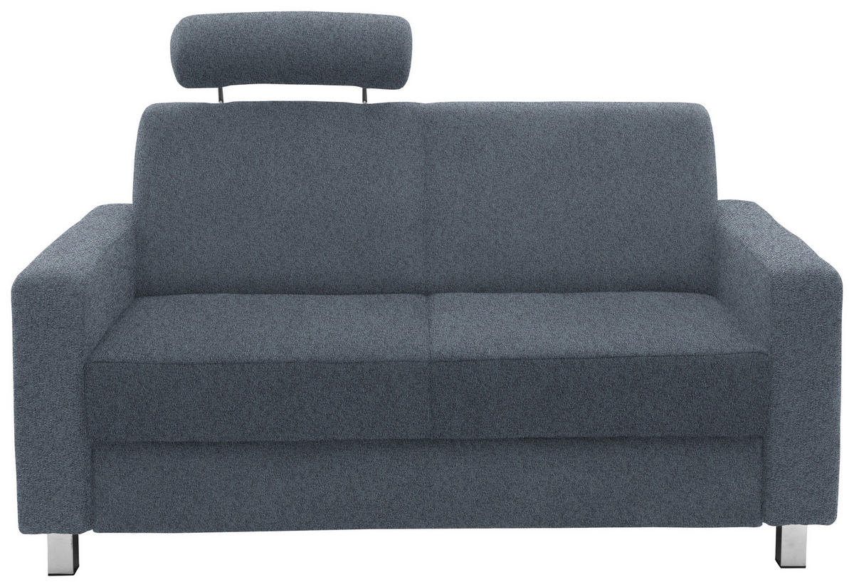 2-SITZER-SOFA in Flachgewebe Blau  - Chromfarben/Blau, Design, Textil/Metall (158/83/85cm) - Xora