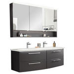 BADEZIMMER  in 143,3 cm  - Dunkelgrau/Weiß, Design, Glas/Holzwerkstoff (143,3cm) - Dieter Knoll