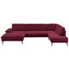WOHNLANDSCHAFT in Webstoff Weinrot  - Weinrot/Schwarz, Design, Textil/Metall (180/344/208cm) - Dieter Knoll