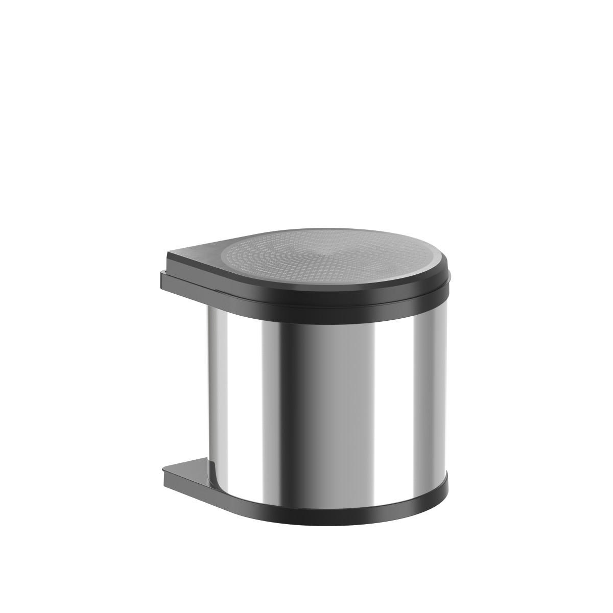 EINBAUABFALLSAMMLER 12 l  Metall  - Edelstahlfarben/Schwarz, Basics, Kunststoff/Metall (29,8/29,3/29,8cm) - HKT