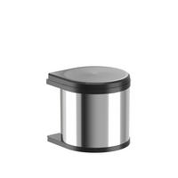 EINBAUABFALLSAMMLER 12 l  Metall  - Edelstahlfarben/Schwarz, Basics, Kunststoff/Metall (29,8/29,3/29,8cm) - HKT