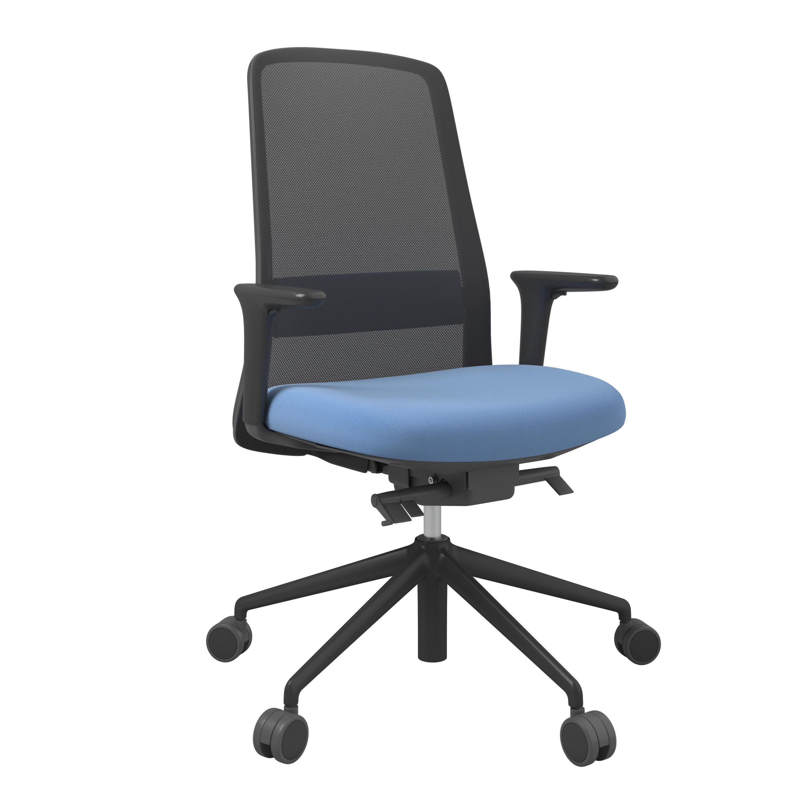 DREHSTUHL Schwarz, Türkis  - Türkis/Schwarz, MODERN, Kunststoff/Textil (70/103-115/70cm)