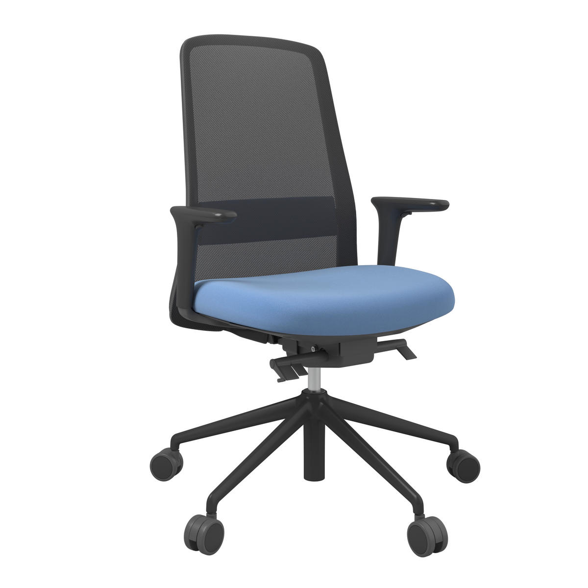 DREHSTUHL Schwarz, Türkis  - Türkis/Schwarz, MODERN, Kunststoff/Textil (70/103-115/70cm)