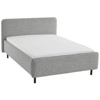POLSTERBETT PRIMO 140/200 cm  in Hellgrau, Grau  - Hellgrau/Schwarz, Design, Textil/Metall (140/200cm) - Xora