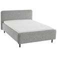 POLSTERBETT Grau, Hellgrau 140/200 cm  - Hellgrau/Schwarz, Design, Textil/Metall (140/200cm) - Xora