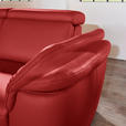 ECKSOFA in Echtleder Rot  - Rot/Alufarben, Design, Leder/Metall (242/271cm) - Cantus