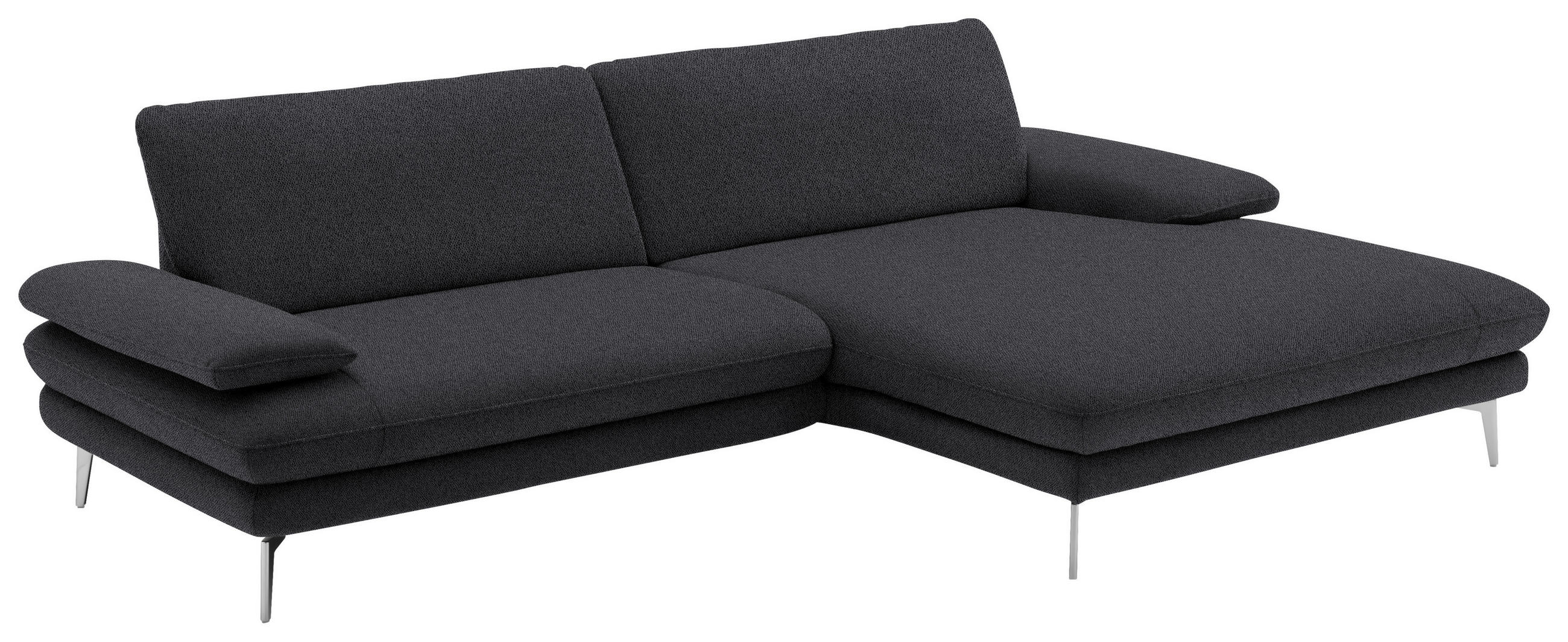 Thumbnail - Dieter Knoll Ecksofa, Anthrazit, Textil, 2-3-Sitzer, Ottomane rechts, L-Form, 284x184 cm, Fußauswahl, Stoffauswahl, Sitz...