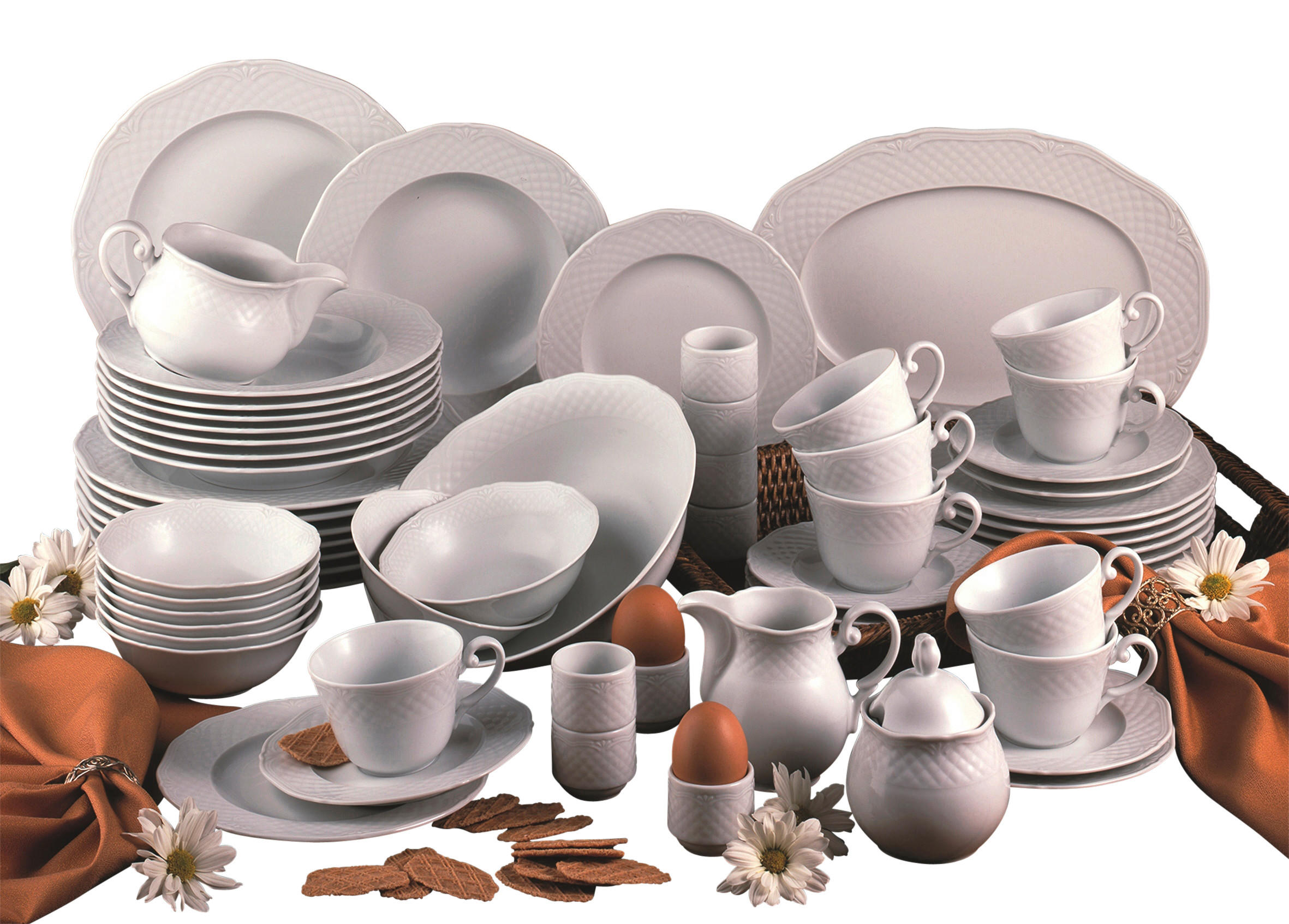 KOMPLETT SERVIS Arianne 60 delar  - vit, Basics, keramik (59/40/32cm) - Creatable