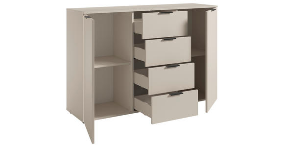 SIDEBOARD in 135/90/40 cm - Kaschmir/Schwarz, Basics, Holzwerkstoff/Kunststoff (135/90/40cm) - Carryhome