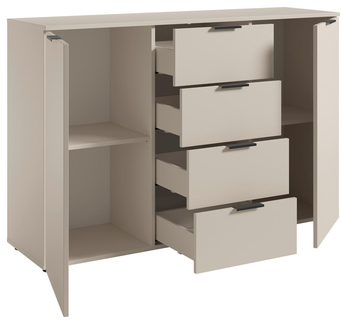 KOMODA S VRATIMA - kašmir/crna, Osnovno, pločasti materijal/plastika (135/90/40cm) - Xora