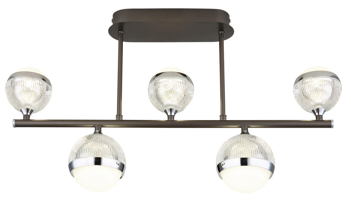 LED-DECKENLEUCHTE 65/11/37 cm   - Klar/Chromfarben, KONVENTIONELL, Kunststoff/Metall (65/11/37cm) - Globo