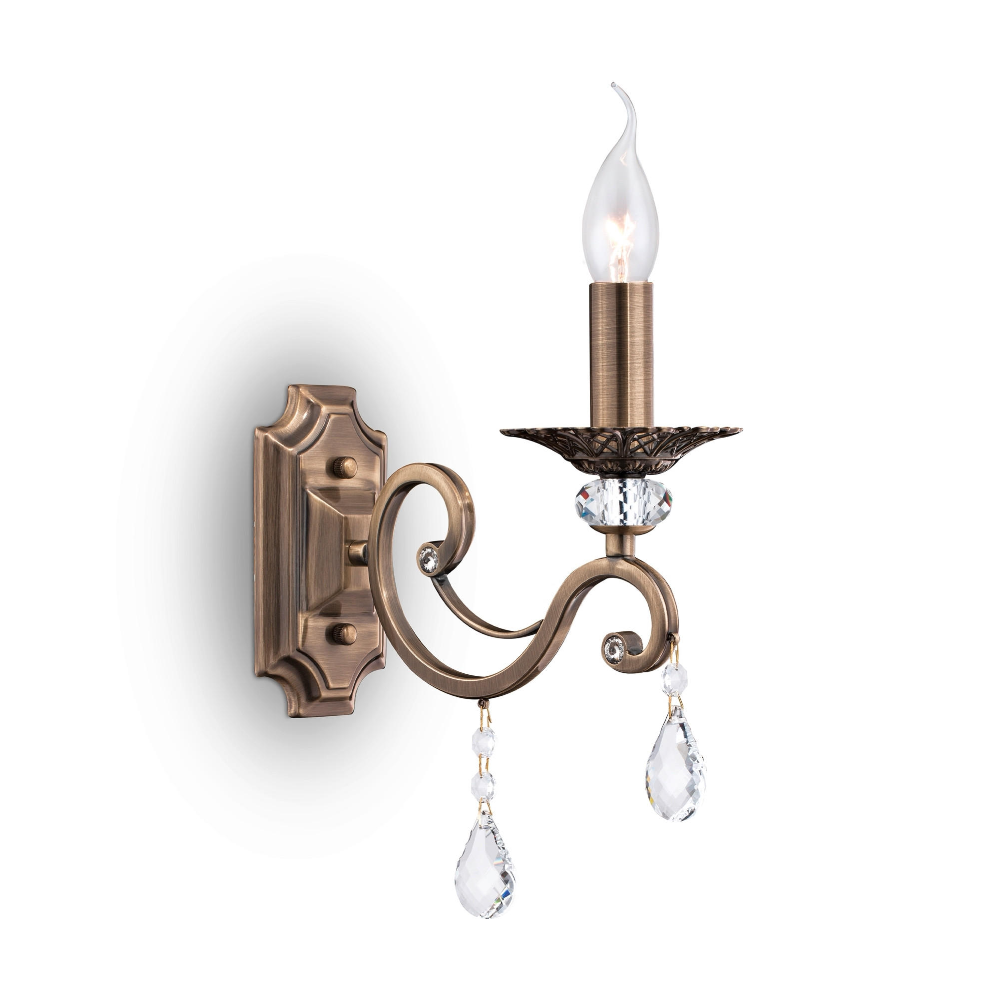 VÄGGLAMPA Royal Classic 12/39/27 cm   - mässingsfärgad, Trend, metall/glas (12/39/27cm) - MAYTONI