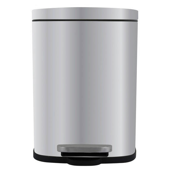 TRETEIMER AKIRA 5 L  - Silberfarben/Schwarz, Basics, Kunststoff/Metall (21,4/17,6/30cm) - Spirella
