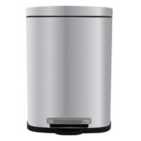 TRETEIMER AKIRA 5 L  - Silberfarben/Schwarz, Basics, Kunststoff/Metall (21,4/17,6/30cm) - Spirella