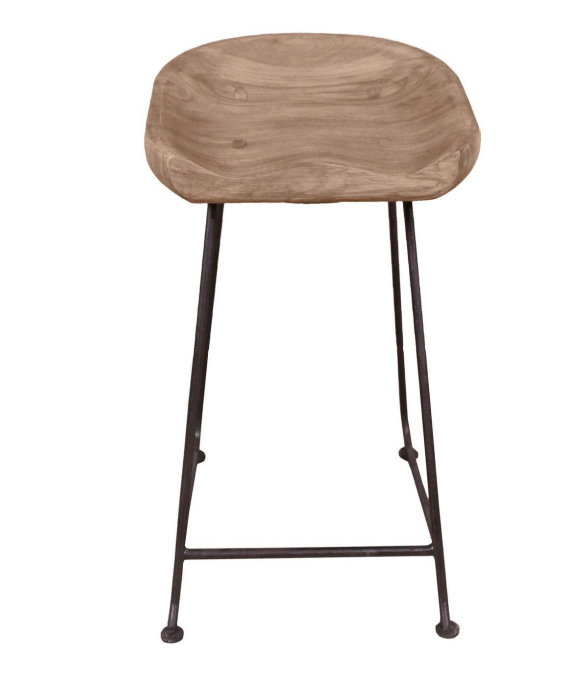 BARHOCKER in Naturfarben, Schwarz  - Schwarz/Naturfarben, MODERN, Holz/Metall (42/76/38cm) - MID.YOU