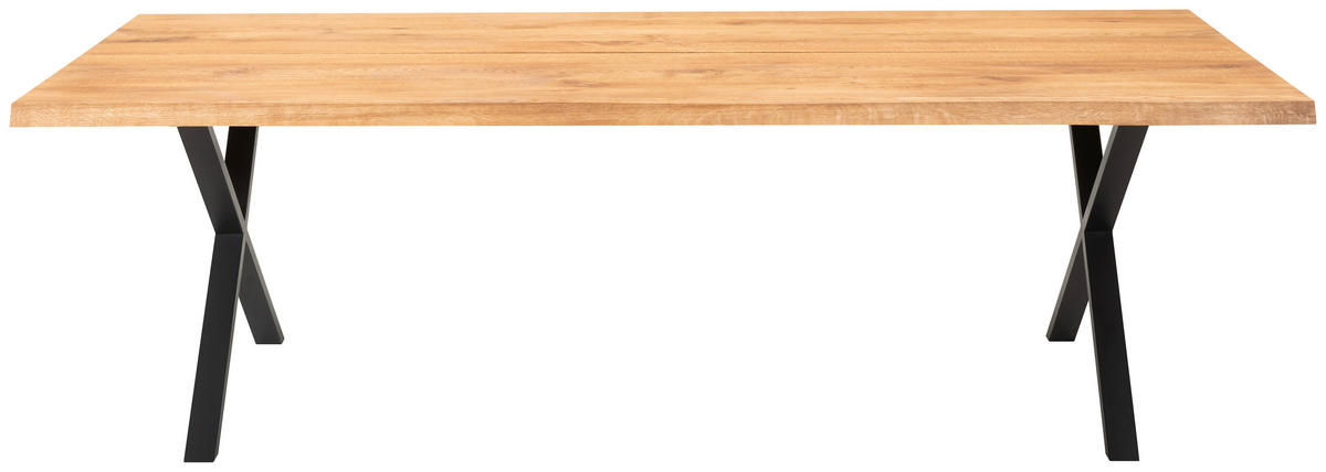 MATBORD svart, ekfärgad rektangulär  utdragbar, finns i olika storlekar, finns i olika trädekorer, olika varianter  - svart/ekfärgad, Klassisk, metall/trä (300/110/76cm) - Dieter Knoll