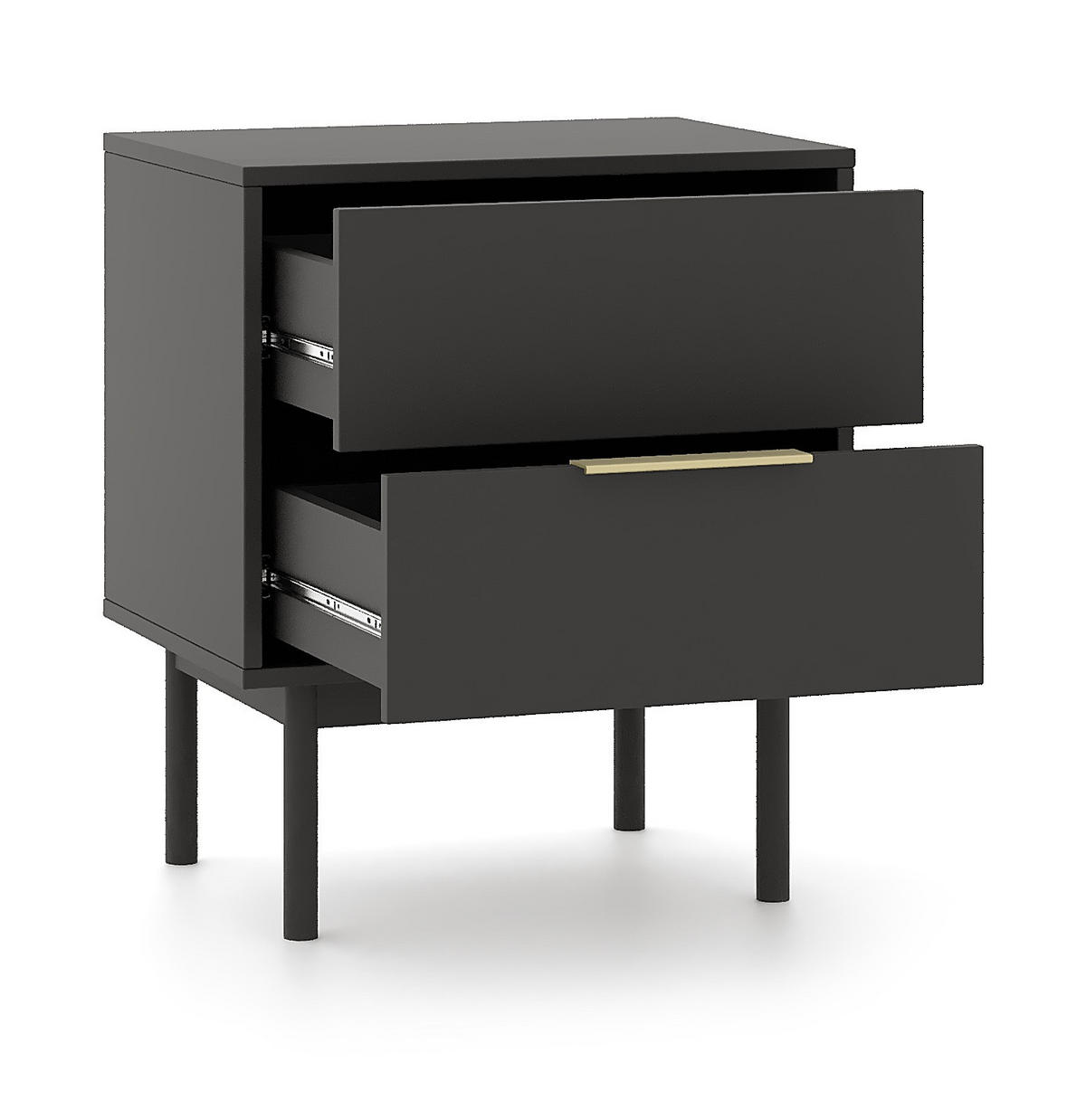 NACHTSCHRANK 54/63/39 cm  - Goldfarben/Schwarz, Design, Holz/Holzwerkstoff (54/63/39cm) - Boxxx