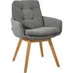 ARMLEHNSTUHL  in Cord  - Eichefarben/Grau, Design, Holz/Textil (63/90/69cm) - Johann Jakob