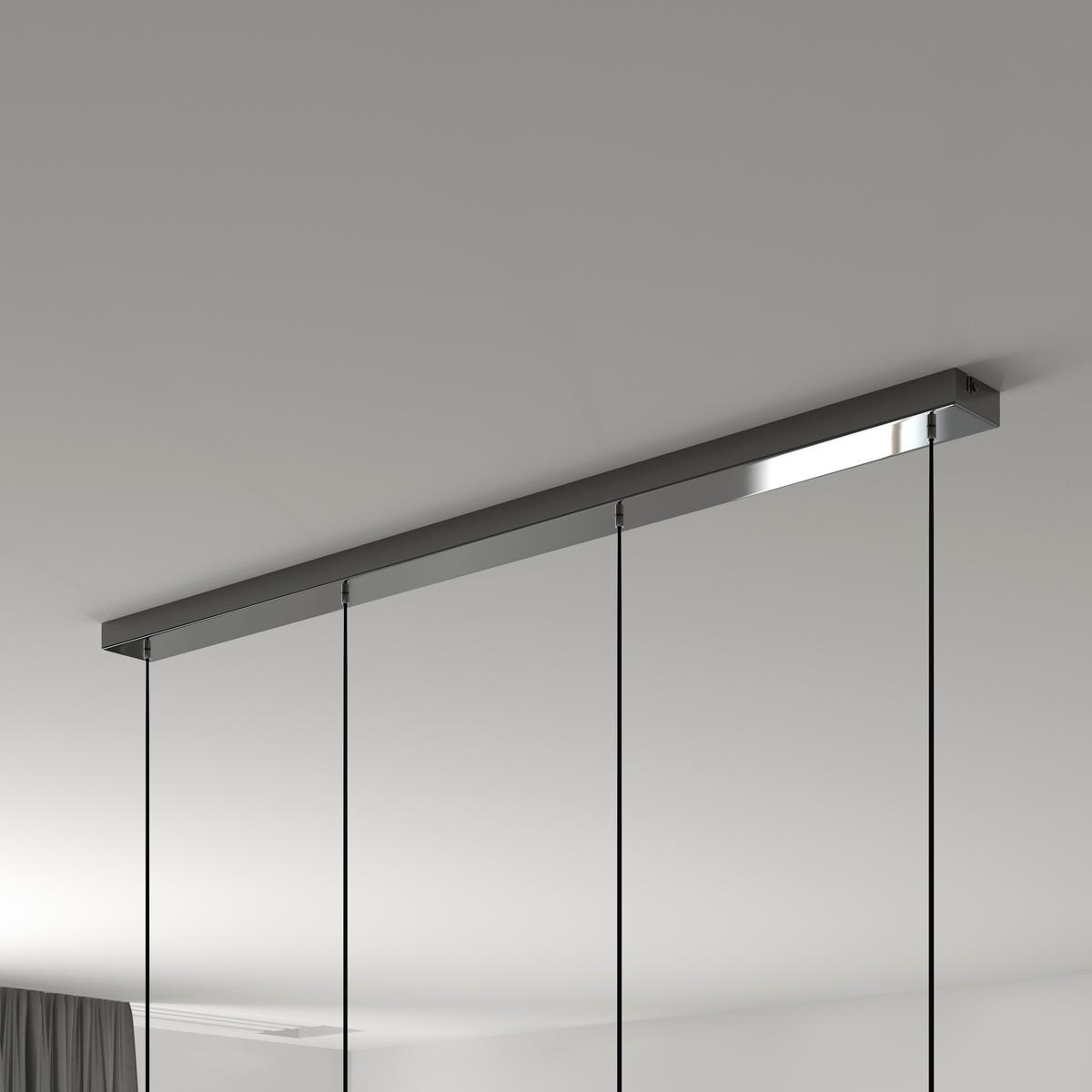 HÄNGELEUCHTE Hamilton 118/14/150 cm   - Chromfarben/Transparent, Design, Glas/Metall (118/14/150cm) - Glandor