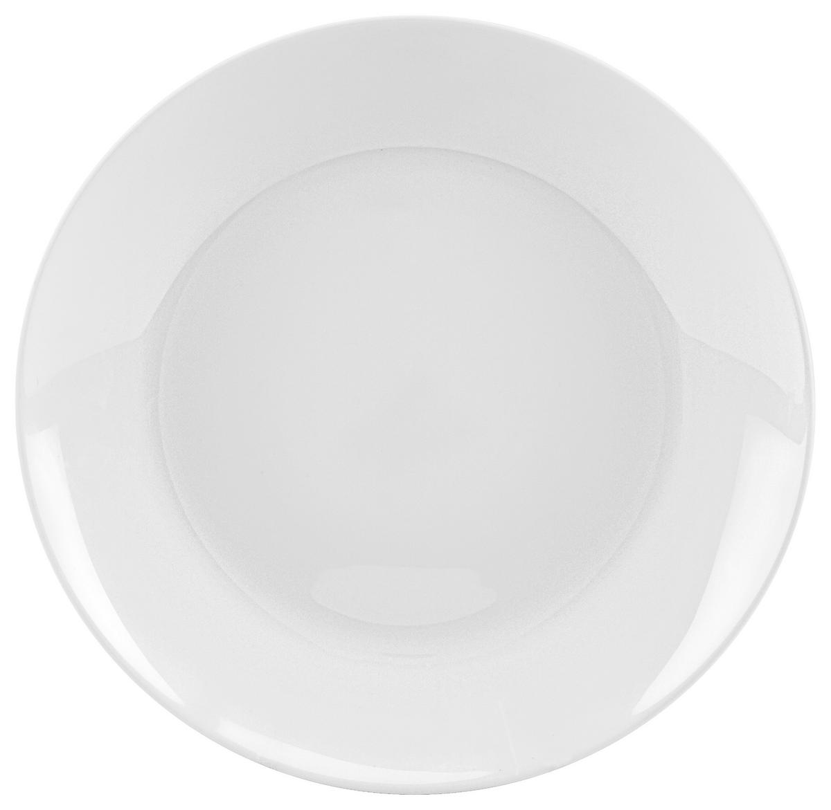 PLYTKÝ TANIER sklo 25 cm - biela, Konventionell, sklo (25cm) - Boxxx
