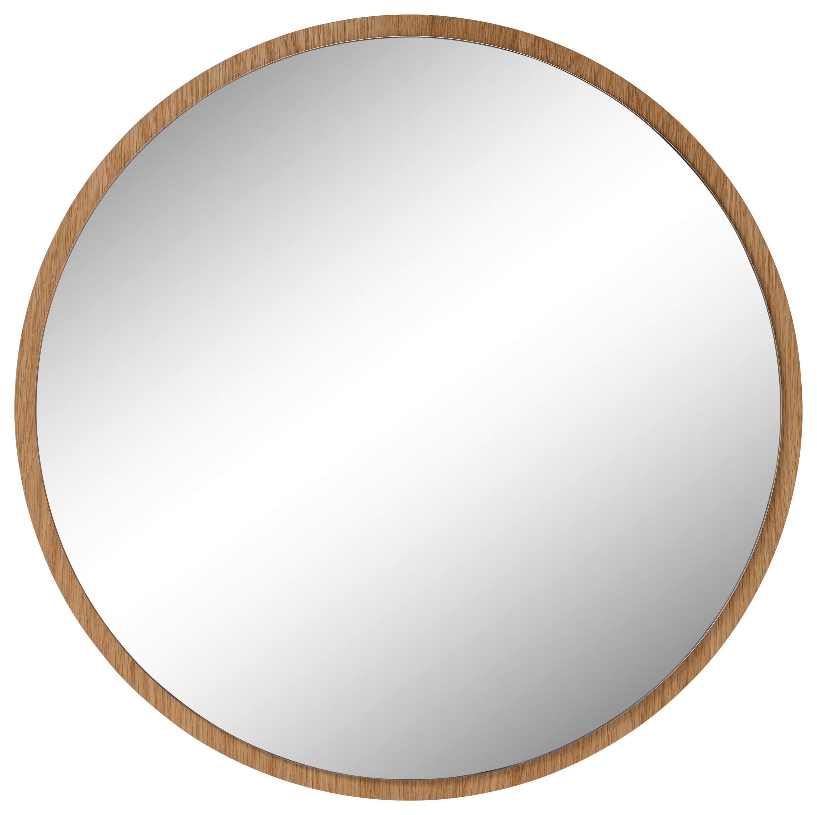Thumbnail - Mid.you Wandspiegel, Eiche, Holz, Glas, Asteiche, furniert, rund, 75x75x2 cm, Spiegel, Wandspiegel