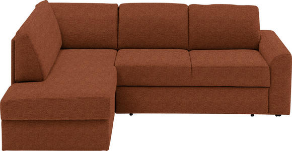 ECKSOFA  in Webstoff Orange  165/224 cm  - Schwarz/Orange, KONVENTIONELL, Kunststoff/Textil (165/224cm) - Xora