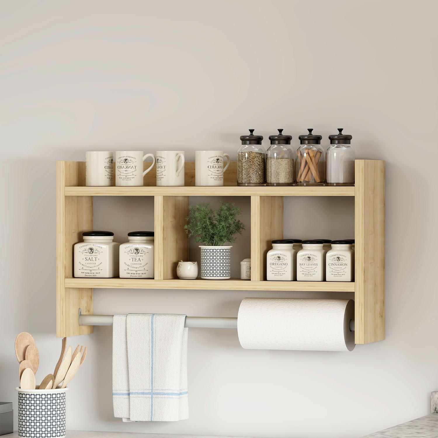 KÖKSHYLLA 64/35/15 cm  i ekfärgad  - ekfärgad, Design, trämaterial (64/35/15cm) - Livetastic