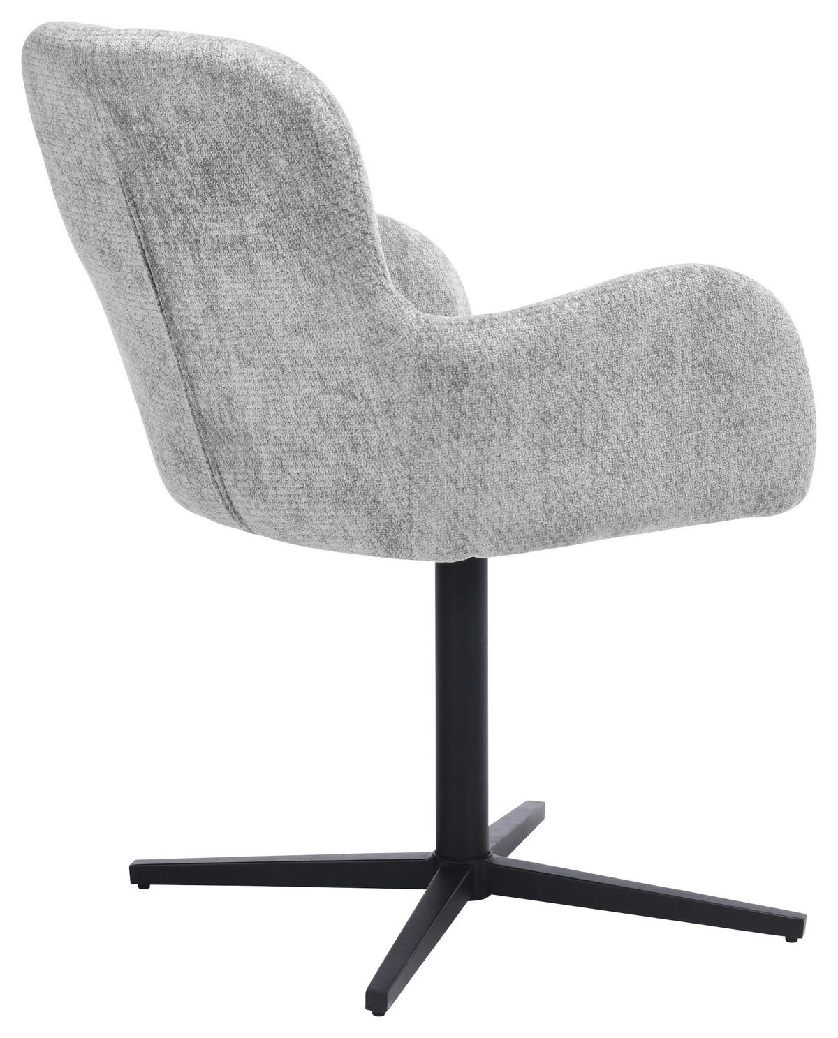 ARMLEHNSTUHL  in Eisen Chenille  - Schwarz/Grau, MODERN, Holz/Textil (57/85/63cm) - Livetastic