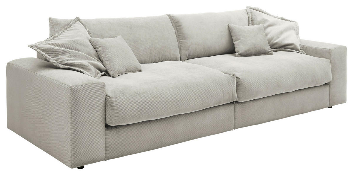 3-SITZER-SOFA KAMIL Cord Beige  - Beige/Schwarz, MODERN, Textil (298/95/122cm) - Livetastic