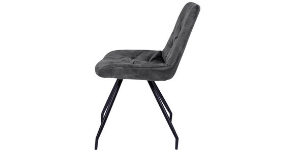 STUHL Samt Grau, Schwarz - Schwarz/Grau, Design, Textil/Metall (51/88/66cm) - Novel