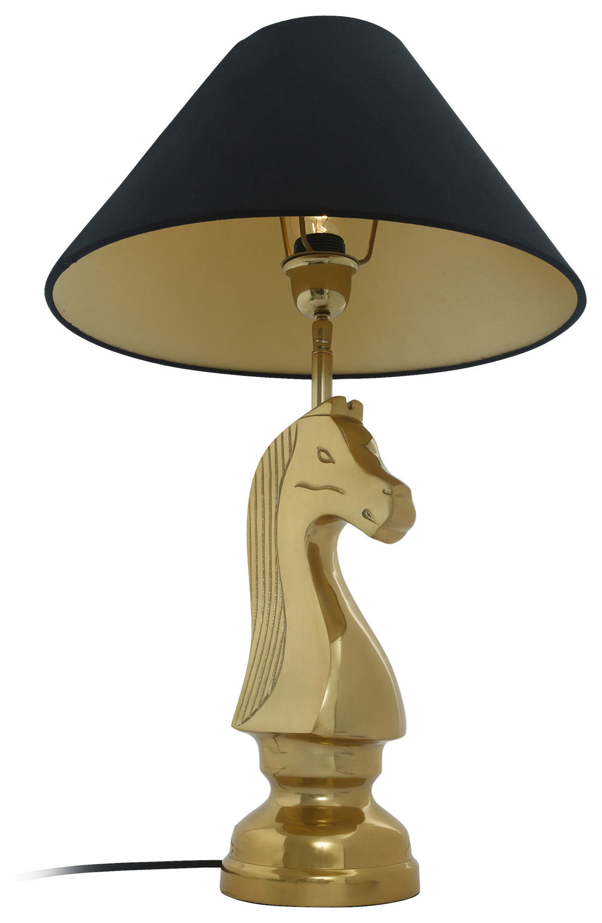 STOLNÍ LAMPA, E27, 40/14/62 cm - černá/barvy zlata, Basics, kov/textil (40/14/62cm) - MID.YOU