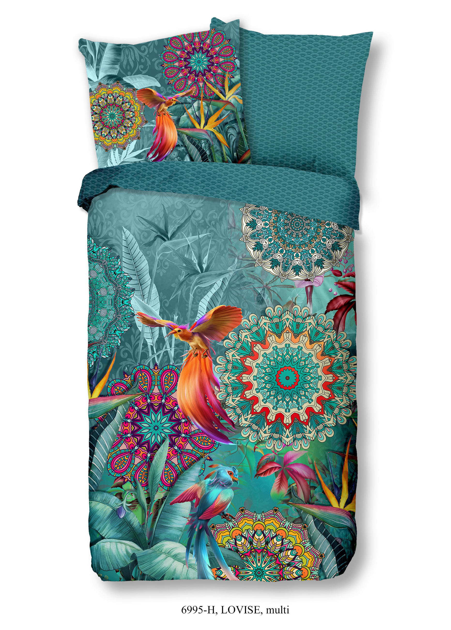 WENDEBETTWÄSCHE Satin 200/200 cm  - Multicolor/Petrol, LIFESTYLE, Textil (200/200cm)