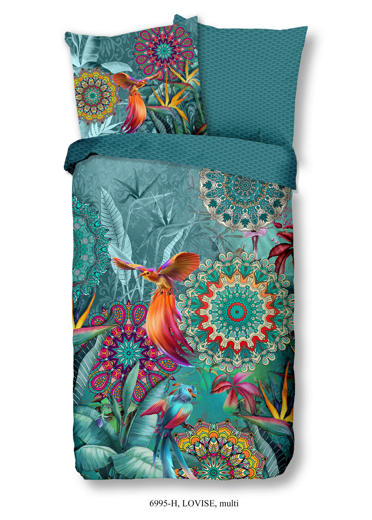 WENDEBETTWÄSCHE Satin 200/200 cm  - Multicolor/Petrol, LIFESTYLE, Textil (200/200cm)