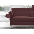 3-SITZER-SOFA Latina in Echtleder Weinrot   - Weinrot/Alufarben, Design, Leder/Metall (190/82/99cm) - Dieter Knoll