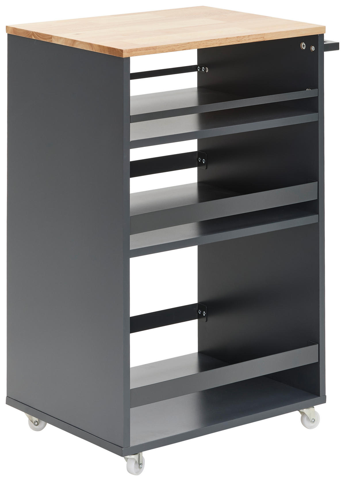 SERVÍROVACÍ VOZÍK, šedá, přírodní barvy, 50/38/78 cm - šedá/černá, Design, kov/dřevo (50/38/78cm) - MID.YOU