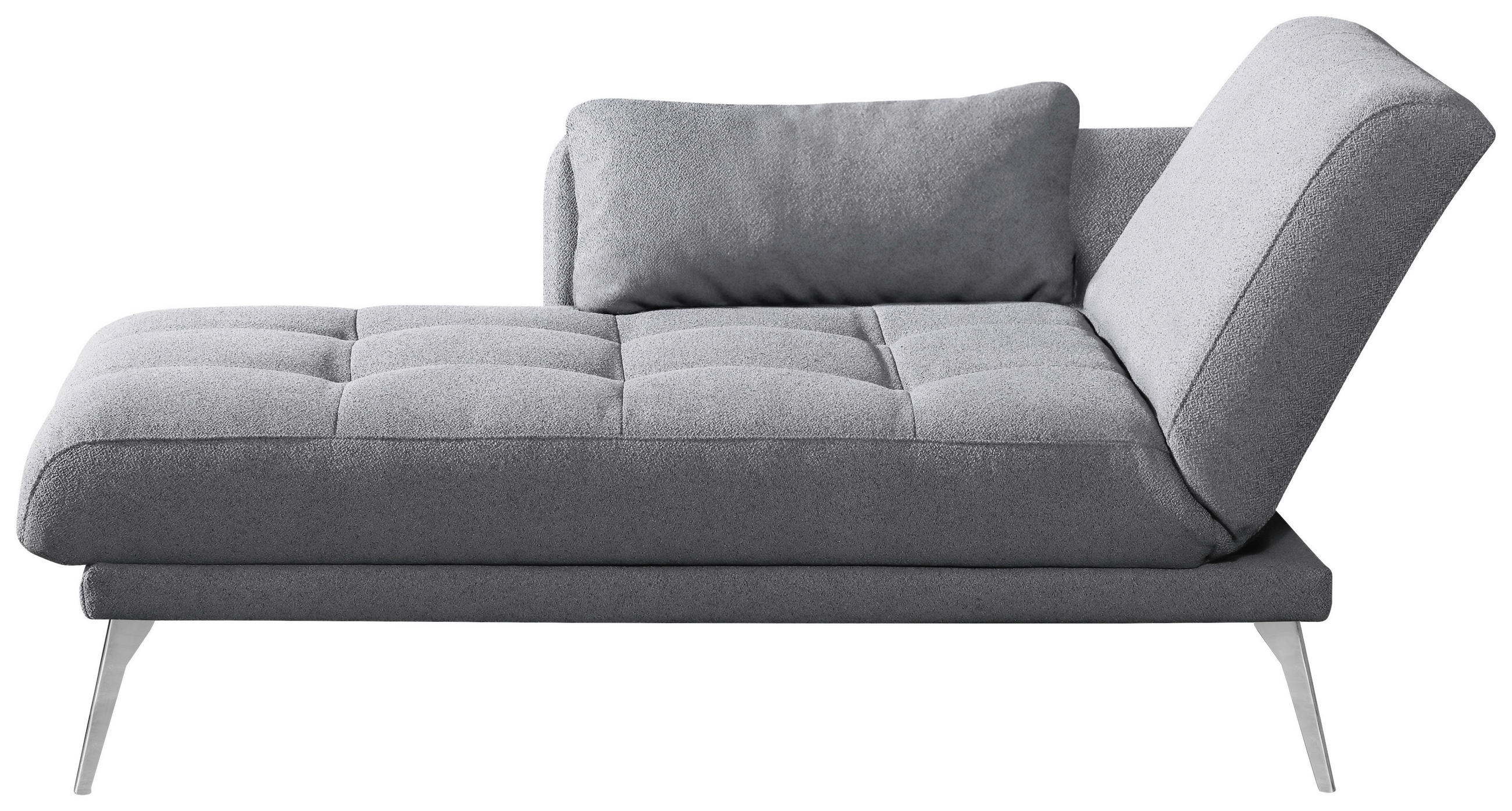 RÉCAMIERE Grau  - Chromfarben/Grau, Konventionell, Textil/Metall (200/85/106cm) - Novel