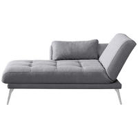 RÉCAMIERE Grau  - Chromfarben/Grau, Konventionell, Textil/Metall (200/85/106cm) - Novel