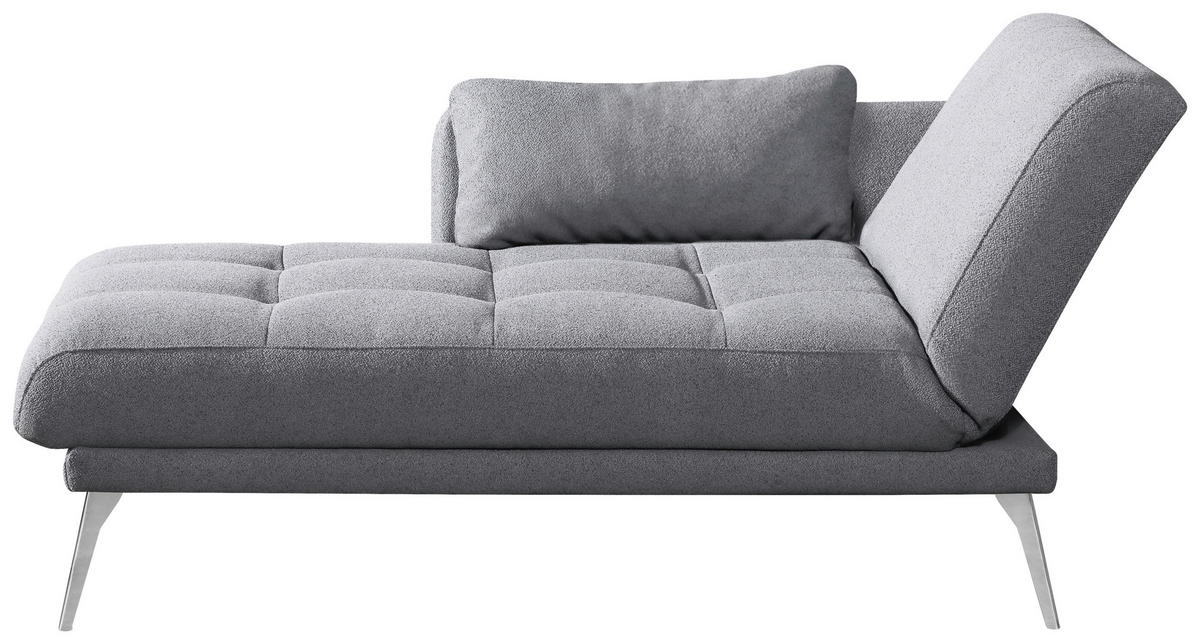 RÉCAMIERE Grau  - Chromfarben/Grau, Konventionell, Textil/Metall (200/85/106cm) - Novel