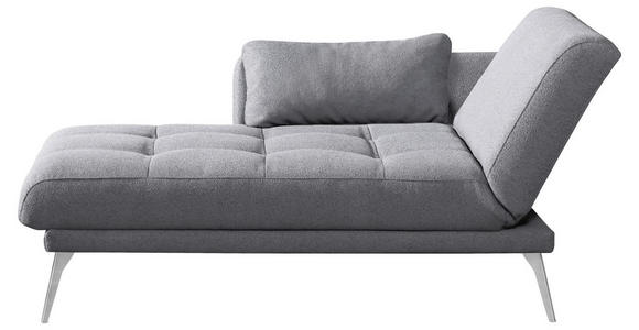 RÉCAMIERE Amira in Grau  - Chromfarben/Grau, KONVENTIONELL, Textil/Metall (200/85/106cm) - Novel